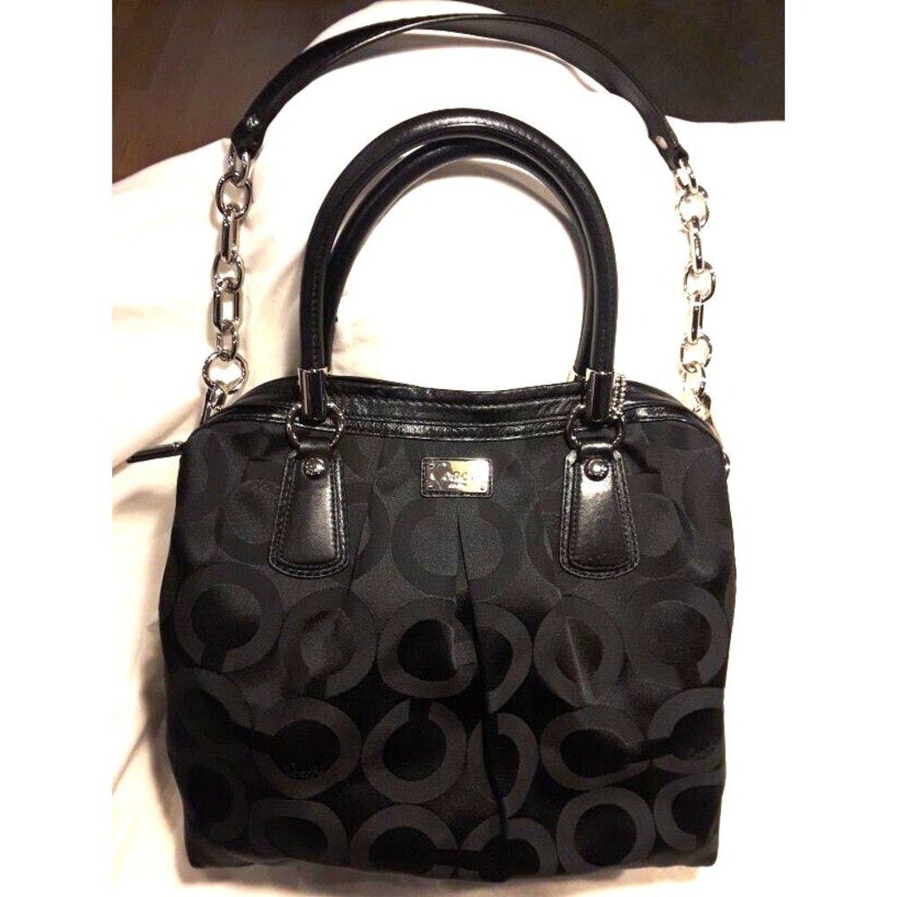 New Condition COACH Kristin Op Art Sateen Pleated Satchel Convertible-Pristine!!